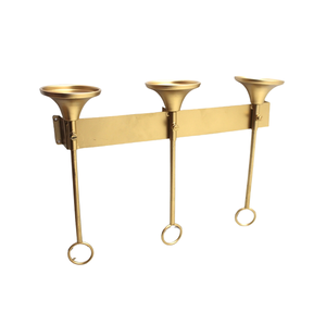 Ensemble décoratif fantaisie de 3 bougeoirs suspendus en fer/cire avec 3 bougies couleur noir mat pour décor de salon fait à la main en vrac - Product Image 3