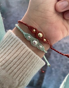 Beaded Macrame <b>Bracelet</b>, Waxed <b>String</b> <b>Bracelet</b>, Surfer <b>Bracelet</b> - Product Image 1