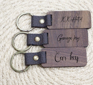 Porte-clés en bois de haute qualité Logo laser gravé personnalisé Porte-clés en bois blanc pour la promotion et les cadeaux d'affaires - Product Image 1