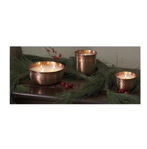 Modern Copper Candlestick Small Size Gold <b>Taper</b> <b>Candle</b> <b>Holders</b> Round Shape and 2 Piece Kitchenware and Serving Use - Product Image 2