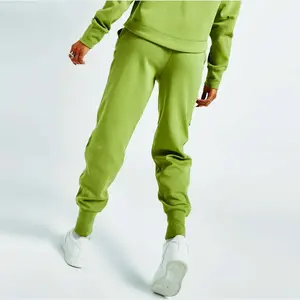 Private Label 63% Cotton 37% Polyester Black <b>Women</b> Tech Fleece <b>Tracksuit</b> Green Full Zip Hoodie Wholesale ODM - Product Image 3