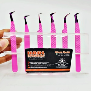 Volume pointe fine rose violet pince à cils Extensions de cils en acier inoxydable pince à épiler pointe en fibre pince à épiler pour extensions de cils - Product Image 6