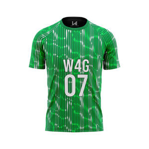 Sports Sublimation Printing Jersey 100% Polyester <b>Mesh</b> Football T-Shirt Front Customizable Logo Stretch Breathable for Summer - Product Image 4
