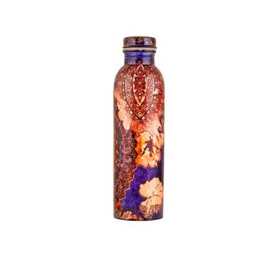 Bouteille en cuivre de conception fantaisie faite de cuivre pur bouteilles d'eau de boisson grossiste en inde - Product Image 1