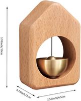 Sonnette de porte magnétique en bois à piles avec carillons éoliens, design moderne, construction en bois massif, fabriquée en Inde