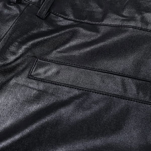 Pantalones de Cuero PU para Hombre, Corte Recto, Textura Suave, Pantalones de Cuero para Hombre con Acabado Limpio y Corte Entallado - Product Image 5