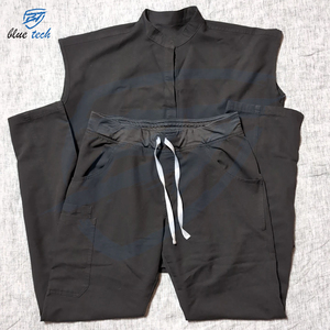 Tenues médicales pour femmes, fabrication sur mesure, coton léger, élasticité, manches courtes, col rond, hôpital - Product Image 1