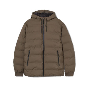 Chaqueta acolchada con cremallera personalizada para hombre, impermeable para exteriores, acolchado de poliéster con burbujas, estilo fino, cuello con capucha y letras - Product Image 3