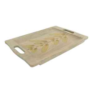 Para bandeja de servicio de madera de Mango con asas bandeja otomana decorativa para boda sala de estar mesa de centro desayuno cama vela Displ - Product Image 3