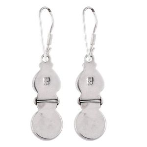 Handcrafted Traditional <b>Sterling</b> <b>Silver</b> Oval and Round <b>Drop</b> Women Girls Dangler <b>Earring</b> on Wedding Christmas NSJ-520 Wholesale - Product Image 2