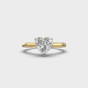 Anillo de compromiso romántico de oro sólido de 14K para mujer de 1,00 quilates, corte de corazón, Diamante cultivado en laboratorio, joyería fina, regalo de San Valentín de aniversario - Product Image 1