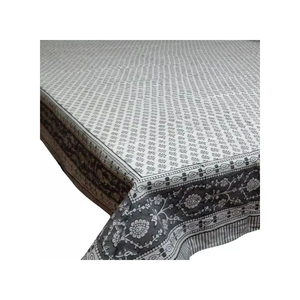 Recién llegado, fabricante indio, mantel de boda de algodón 100% con estampado de bloques hechos a mano florales de color rosa escarchado, 220x220cm, ecológico - Product Image 5