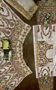 Élégant Lehenga Choli à la mode indien pakistanais codage paillettes coupe travail et Machine fixe perle travail avec Cancan et toile Patta - Product Image 4