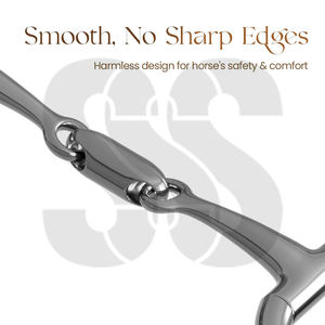 Bocado de entrenamiento de acero inoxidable de moda con anillo en D para salto ecuestre y equitación western, articulado de precisión, duradero y cómodo - Product Image 2