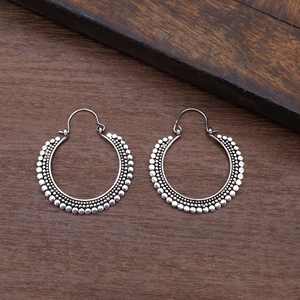Pendientes de Aro Mandala de Plata de Ley 925, Modernos y Populares, Joyería Espiritual de Yoga, Regalo, 10 GRMS para Mujer - Product Image 2