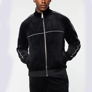 Survêtement d'hiver en daim et velours de haute qualité pour hommes, coupe ajustée, logo personnalisé, ensemble respirant Vente en ligne - Product Image 1