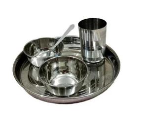 Juego Thali martillado de bajo precio para accesorios de cocina Juego de vajilla Thali pulido plateado a precios asequibles. - Product Image 4