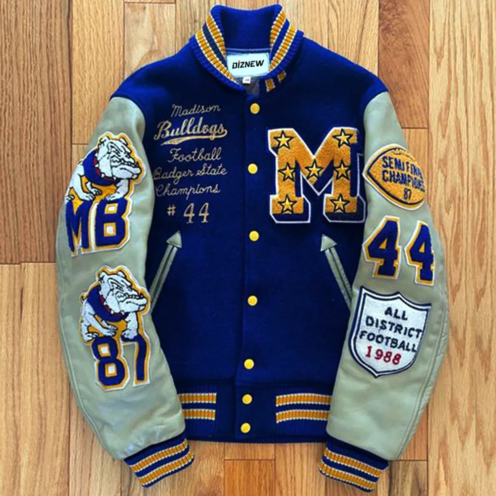 Giacca personalizzata varsity taglie forti giacche da uomo letterman sport di squadra con materiali di alta qualità giacca per uomini ricamati