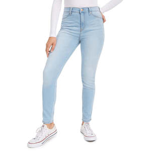 Jeans Skinny a Vita Alta Rosa da Donna Celebrity in Denim Traspirante Taglia 3, Elemento di Moda Semplice per Donne Curvy - Product Image 1