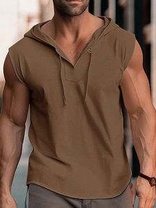 Customized High Quality <b>Men's</b> <b>Sleeveless</b> <b>Hoodie</b> Breathable Custom Logo <b>Sleeveless</b> Hoodies for <b>Men's</b> Gym Wear - Product Image 5