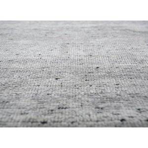 Tapis en soie noués à la main Gulmarg AKPS-3001 gris et noir, tapis en soie faits à la main pour la maison, la chambre, le couloir, patchwork abstrait de couleur unie - Product Image 3