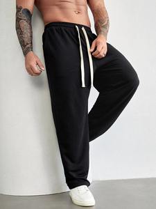 Pantalon d'entraînement décontracté coupe ajustée pour hommes, jogging en molleton de coton respirant, vêtements de sport imprimés avec cordon de serrage pour l'hiver, grande taille - Product Image 2