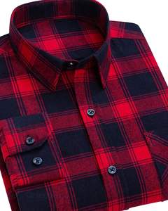 Customized <b>Men</b> Plaid Check <b>Shirt</b> Long Sleeve Button Down Casual Flannel Style <b>Red</b> <b>Black</b> Color Custom Manufacturer Wholesale OEM - Product Image 6