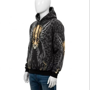 Sweat à capuche en polaire pour homme, tissu en polyester, imprimé par transfert thermique, chaud, décontracté, streetwear, usage quotidien, vente en gros - Product Image 3