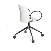 Fauteuil de bureau avec roulettes, coque en technopolymère, base en métal