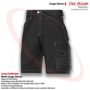 Pantalones cortos de carga para hombres en tela de sarga Pantalones cortos de trabajo de la mejor calidad Pantalones cortos de carga mecánicos de alta calidad para hombres - Product Image 6