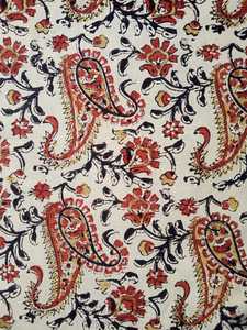 Sanganeri Kalamkari Hand Block Printed Cotton Fabric Cambric Fabric Natural Wooden Block Bagru Print Hand Made Fabric - Product Image 4