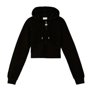 Trendy Women's Winter Knitted <b>Cropped</b> <b>Zip</b>-<b>Up</b> <b>Hoodie</b> with Soft Cotton Fabric Modern Fit Casual Streetwear - Product Image 4