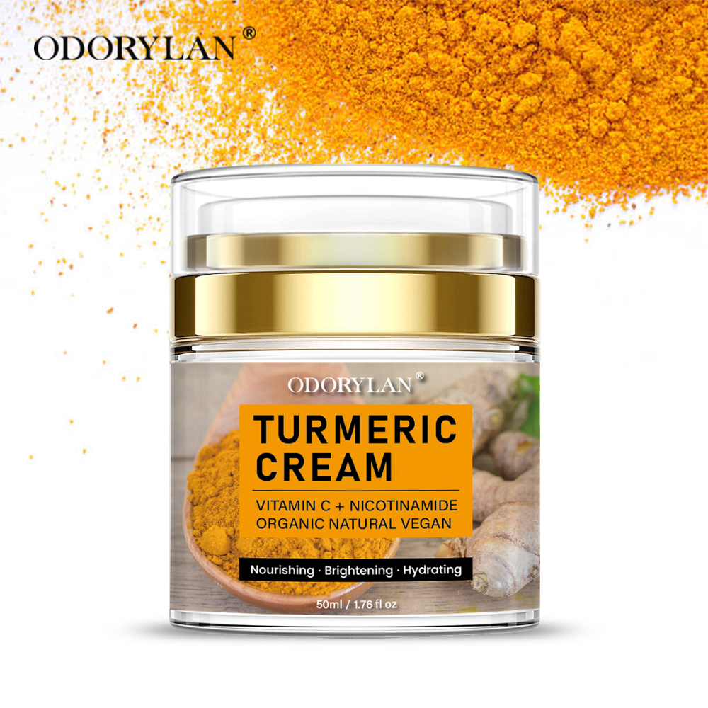 Crema hidratante facial orgánica, conjunto para el cuidado de la piel, crema facial de cúrcuma, crema de cúrcuma original orgánica con vitamina C para la cara