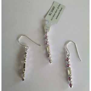 Shah Gems Women's Natural Peridot and <b>Garnet</b> Drop <b>Earrings</b> 925 Sterling Silver with Rose Gold Bezel Setting Geometric Pattern - Product Image 4