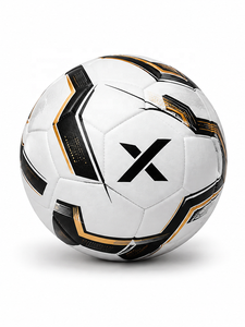 Ballons de football personnalisés X pour l'intérieur |   Blanc Noir Or |   Logo X |   Fabricant OEM ODM |   Qualité de conception haut de gamme | - Product Image 2
