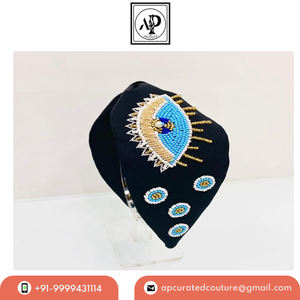 Custom Luxury Hand Embroidered Headband For Girls With Turban Style <b>Hair</b> <b>Ornaments</b> At Wholesale - Product Image 6