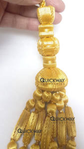 Gold Beaded Acorn <b>Tassel</b> Handmade Bullion <b>Fringe</b> for Vestments Church Decor & Fashion Accessories Wholesale Customizable - Product Image 2