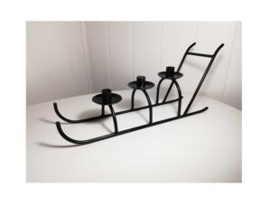 Nouvel arrivage Bougeoir décoratif de Noël en poudre noire pour la fête de Noël en traîneau Décoration intérieure et extérieure de grande taille - Product Image 1