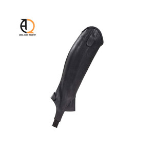 Polainas de Montar a Caballo de Cuero Genuino Transpirables para Hombre con Cremallera Recta, Polainas Grises de Media Pierna, Talla Grande, Color Sólido - Product Image 6