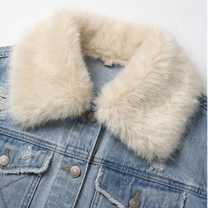 European American Washed Denim Short Jackets Slim Fit Fashion Customized Color <b>Coat</b> Women Raw Edge Stylish Outerwear Streetwear - Product Image 4