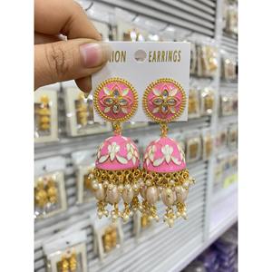 Pendientes de joyería fina cristiana de la India Étnico Egipto Joyería india para mujer Pendientes de tuerca Pendientes bohemios clásicos Jhumka - Product Image 1