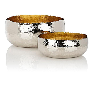 Support votif de forme ronde bol de bougie en métal fini or et noir pour la maison et l'éclairage de noël décoration bols de cire de bougie - Product Image 5