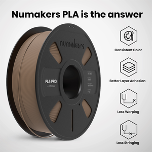 Numakers mejor calidad 1kg PLA Pro 1,75mm filamento de impresión 3D Beige marrón varillas de plástico - Product Image 2