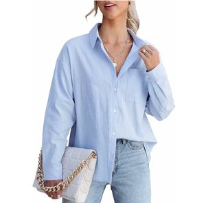 Blusa de Oficina para Mujer, Transpirable, de Algodón Personalizado, Color Sólido, Estilo Casual de Verano, Cuello Marinero, Manga Raglán - Product Image 6