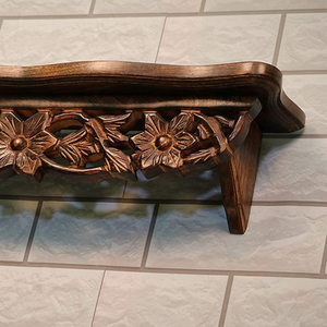 Étagère murale en bois sculpté à la main pour la décoration du salon et du salon, décoration écologique et durable, décorations murales - Product Image 6