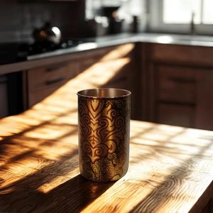 Verre à eau en cuivre pur imprimé écologique unique avec des motifs artistiques Grande capacité pour la maison, le bureau, les hôtels et les bars - Prix - Product Image 5