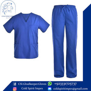 Ropa de trabajo de enfermera de punto lavable a máquina para mujer, conjunto de uniforme con top y joggers para uso hospitalario - Product Image 3
