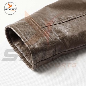 Chaqueta de cuero de crucero de tendencia para hombre, elegante abrigo de cintura de cuero real con cuello levantado, cierre de cremallera, Top informal para invierno - Product Image 6