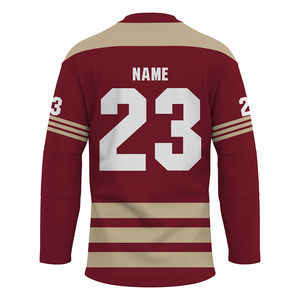 Maillot de hockey sur glace unisexe, col en V, maille, sublimation, polyester, design personnalisé, nom de l'équipe, numéro, vêtements de sport actifs, vêtements de sport pour les fans, haute qualité - Product Image 2