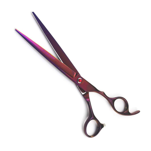 Ciseaux de toilettage de cheveux à lames droites enduits de couleur personnalisée de haute qualité lame tranchante en acier inoxydable pour ciseaux pour animaux de compagnie et barbier - Product Image 1